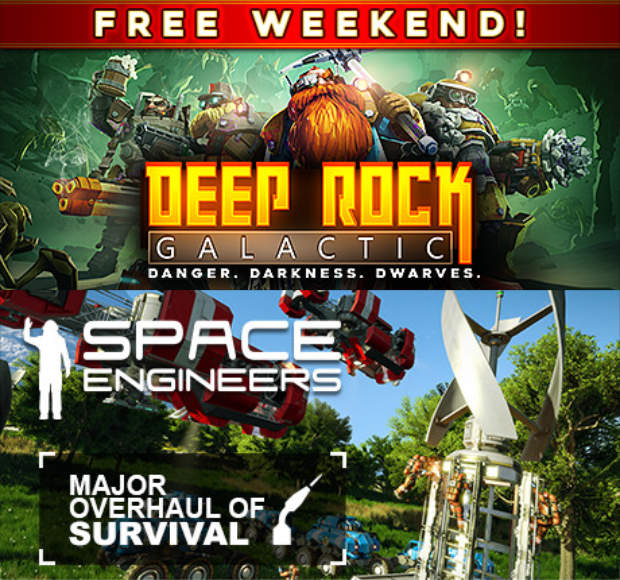 Steam Free Weekend - Deep Rock Galactic et Space Engineers
