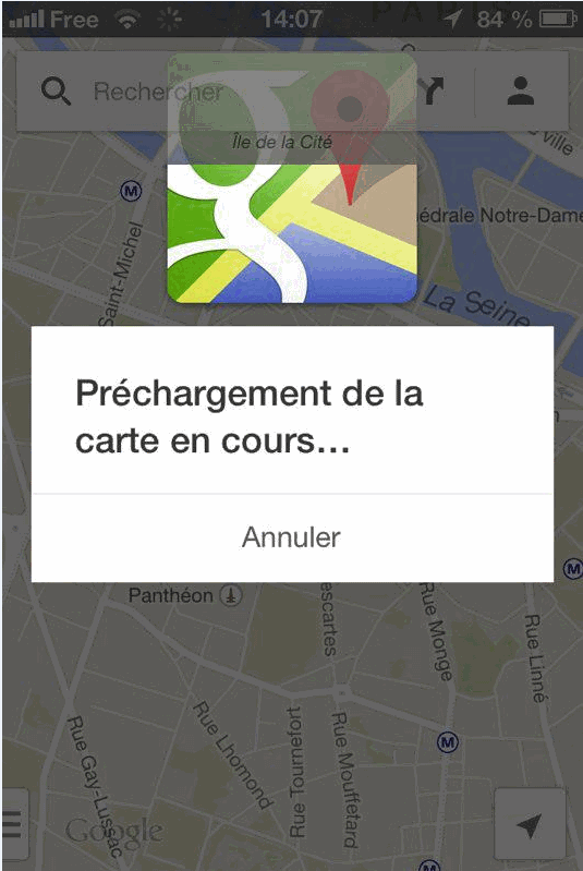 Google Maps hors ligne sur iOS/iPhone