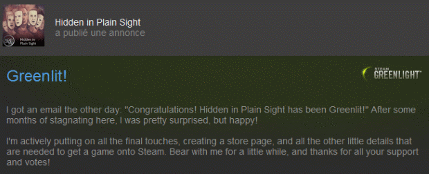 Hidden in Plain Sight - Greenlighted