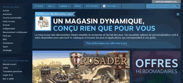 Steam - Nouveau Design pour le magasin