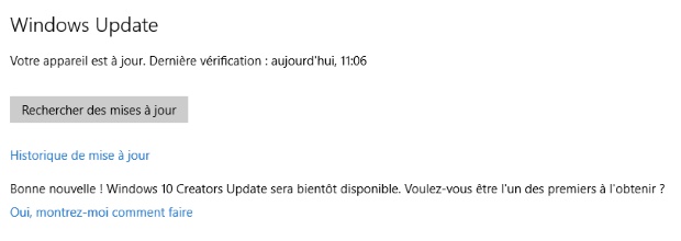 Windows 10: Creator Update pour bientôt